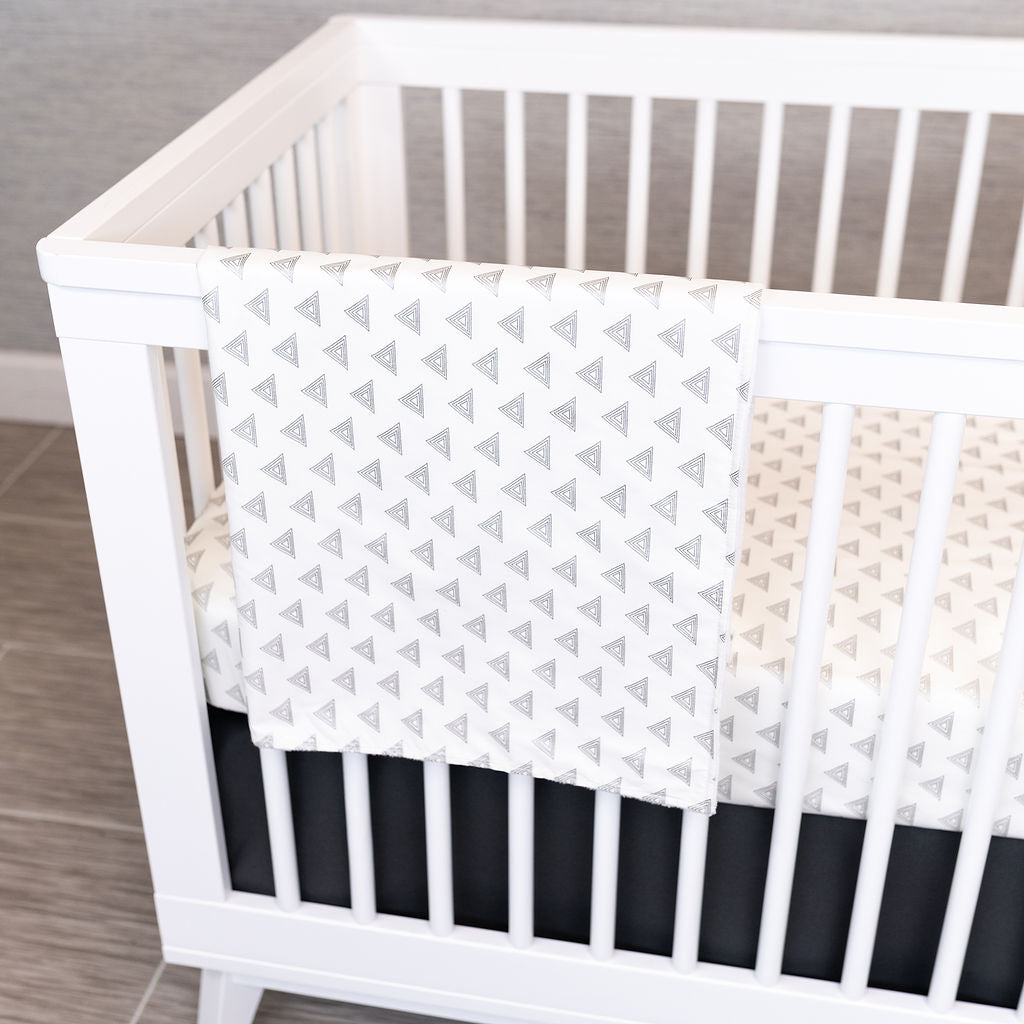 My Little Hat - Classic Nursery Bedding Set - Light Gray on Ivory - Olli+Lime